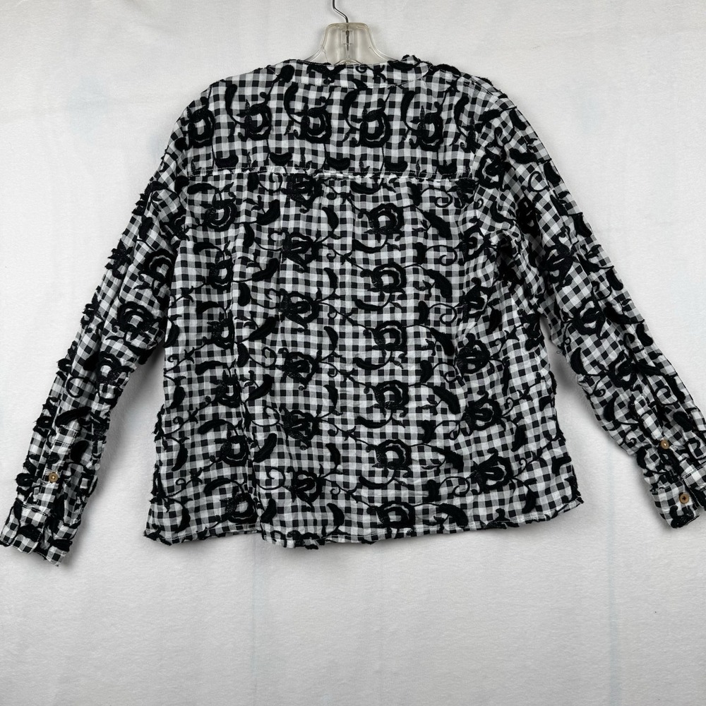 Pilcro Anthropologie Women's Sz XS The Whitney Trapeze Top B/W Embroidered - Picture 11 of 11